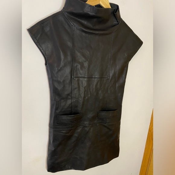 Marc by Marc Jacobs Black Leather Twiggy Mini Dress - Picture 6 of 6